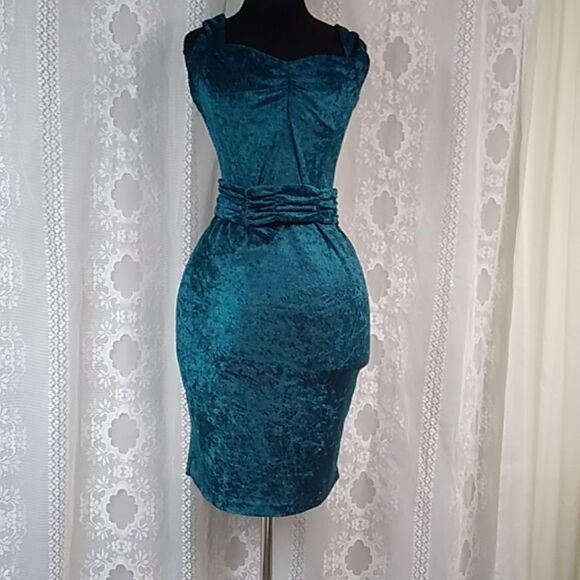 Style Retro Pinup Velvet Women's Dress Size Approximately XS S - Picture 1 of 15